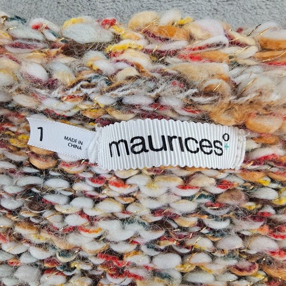 Maurices Cardigan Sweater Womens 1 Multicolor Metallic Thread Wool Blend Sweater - Picture 10 of 11